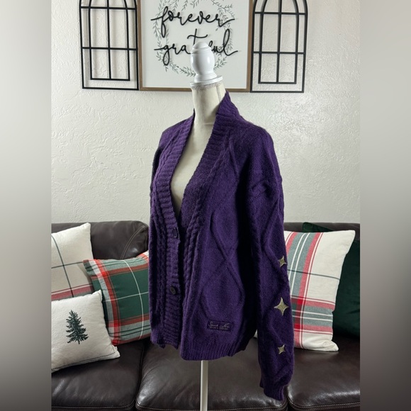 Taylor Swift Speak Now TV Taylor's Version Cardigan Purple Gold Stars Size MD/LG - Picture 10 of 16